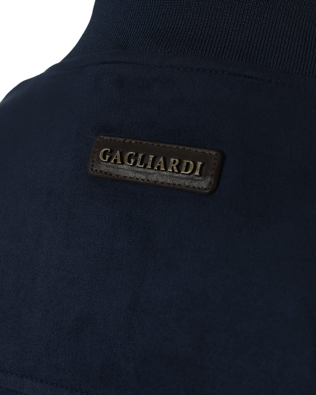 Gagliardi Outerwear Gagliardi Navy Faux Suede Bomber Jacket