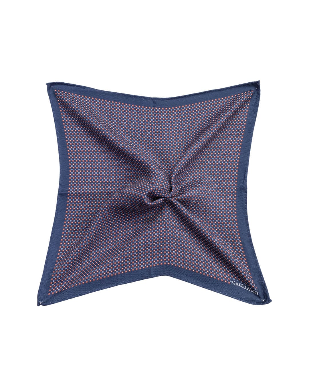 Gagliardi Pocket Squares ONE Gagliardi Blue Box Print Italian Silk Pocket Square