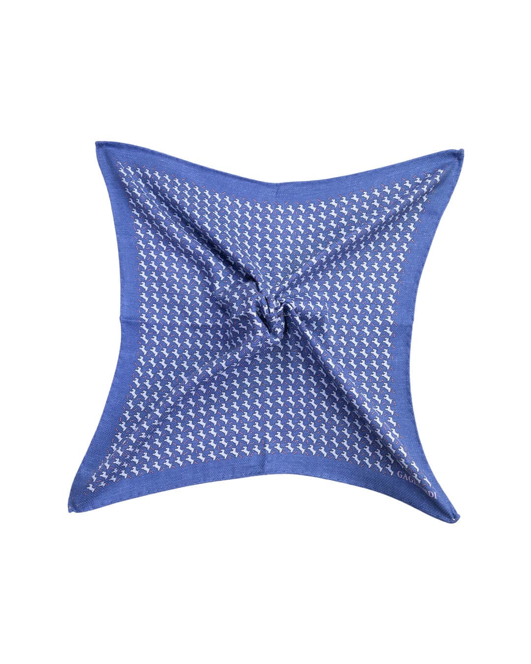 Gagliardi Pocket Squares ONE Gagliardi Blue Dog and Bone Print Italian Silk Pocket Square