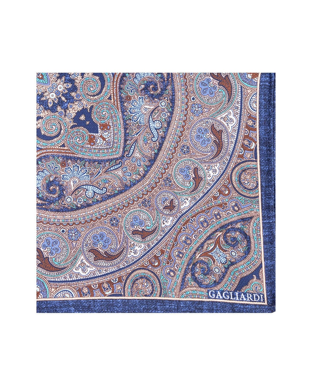 Gagliardi Pocket Squares ONE Gagliardi Blue Paisley Italian Silk Pocket Square