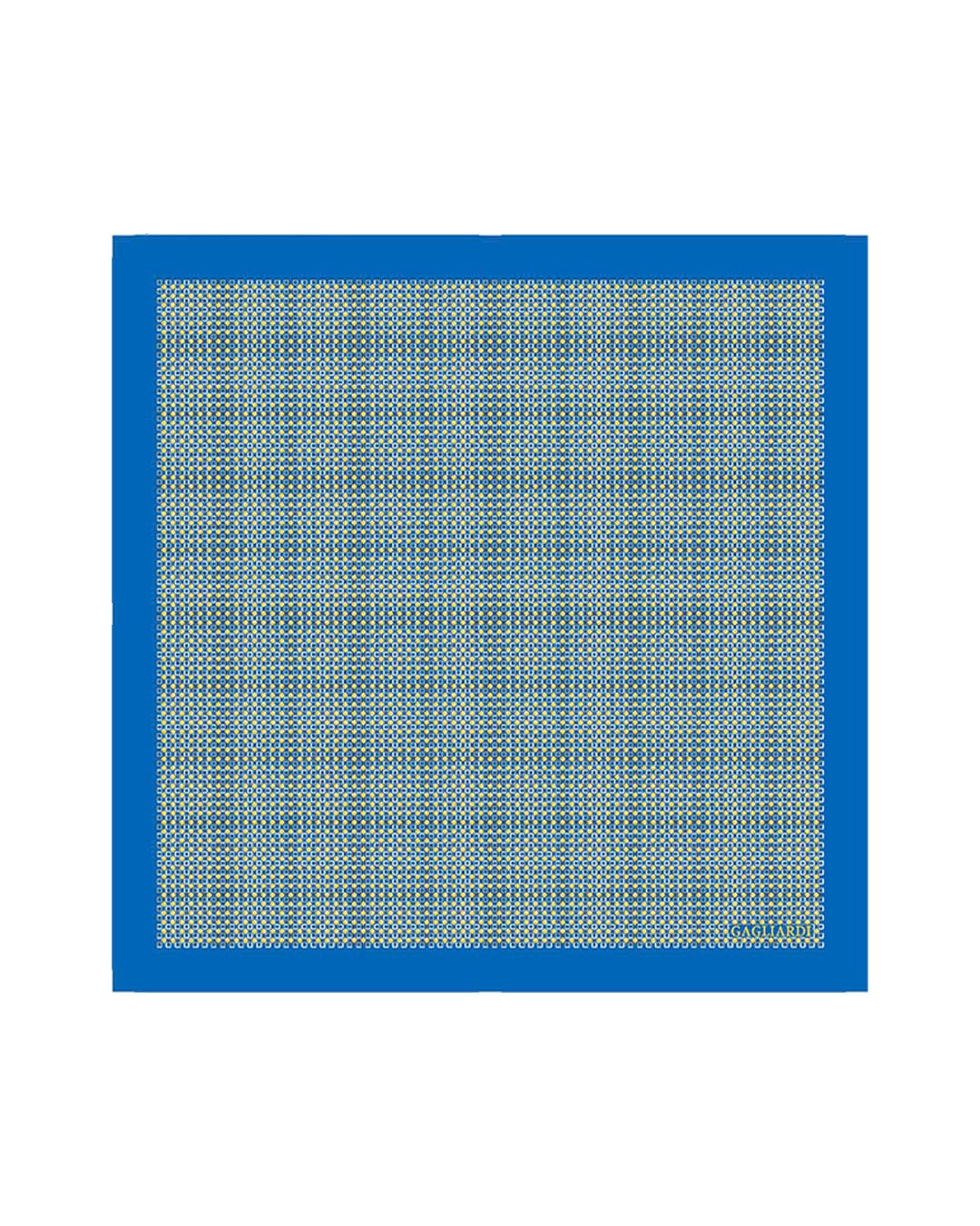 Gagliardi Pocket Squares One Size Gagliardi Blue Pocket Square Italian Silk Printed Diamonds