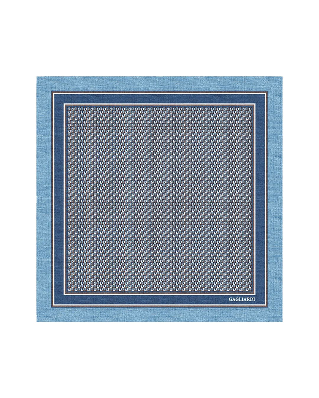 Gagliardi Pocket Squares One Size Gagliardi Blue Pocket Square Italian Silk Shappe Geo