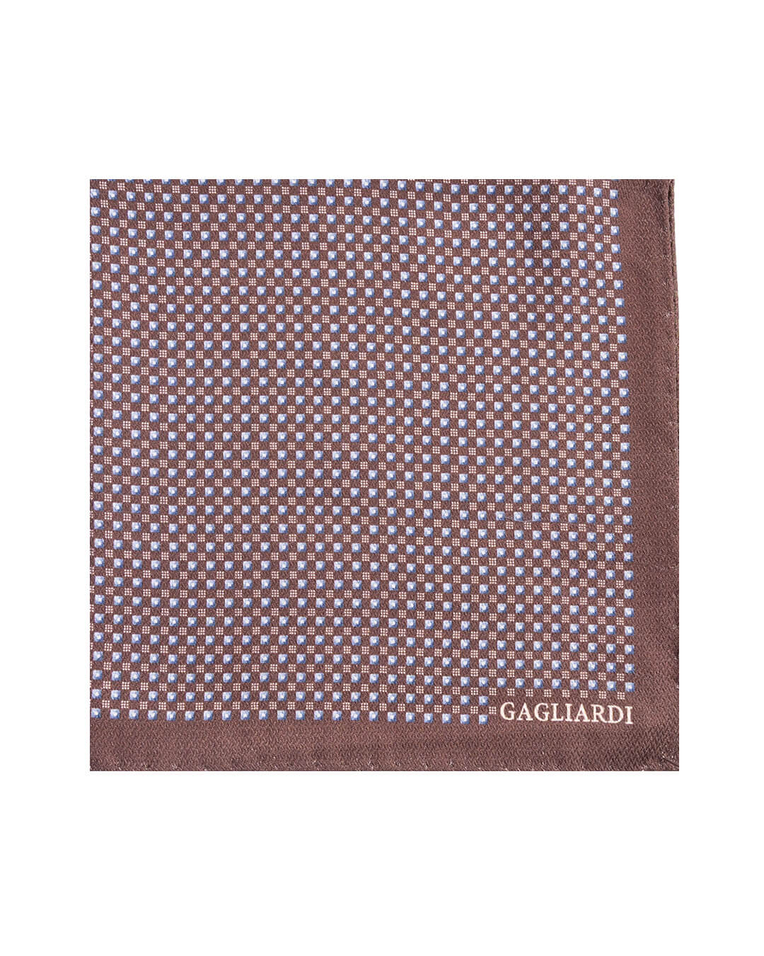 Gagliardi Pocket Squares ONE Gagliardi Brown Box Print Italian Silk Pocket Square