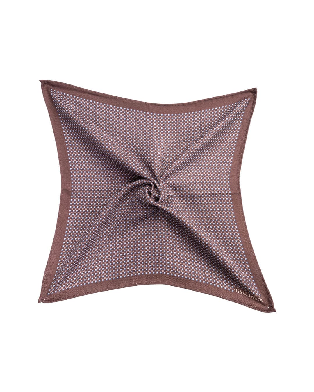 Gagliardi Pocket Squares ONE Gagliardi Brown Box Print Italian Silk Pocket Square