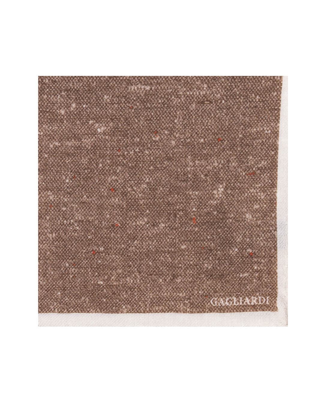 Gagliardi Pocket Squares ONE Gagliardi Brown Donegal Print Italian Wool Flannel Pocket Square