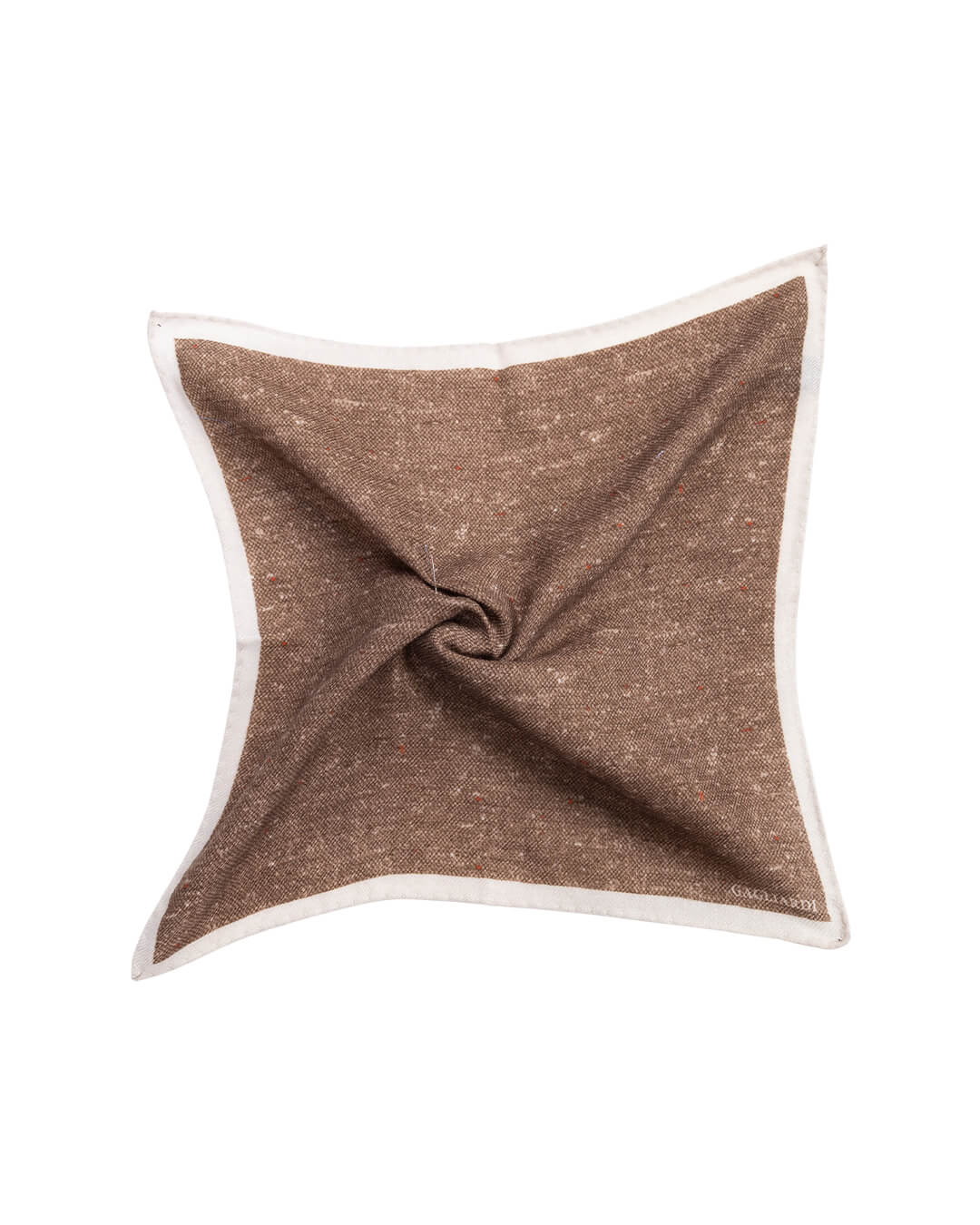 Gagliardi Pocket Squares ONE Gagliardi Brown Donegal Print Italian Wool Flannel Pocket Square