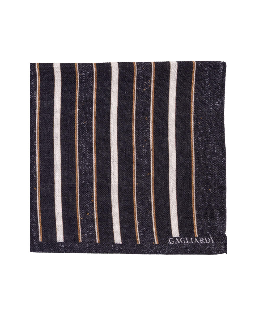 Gagliardi Pocket Squares ONE Gagliardi Brown Stripe Print Italian Wool Flannel Pocket Square