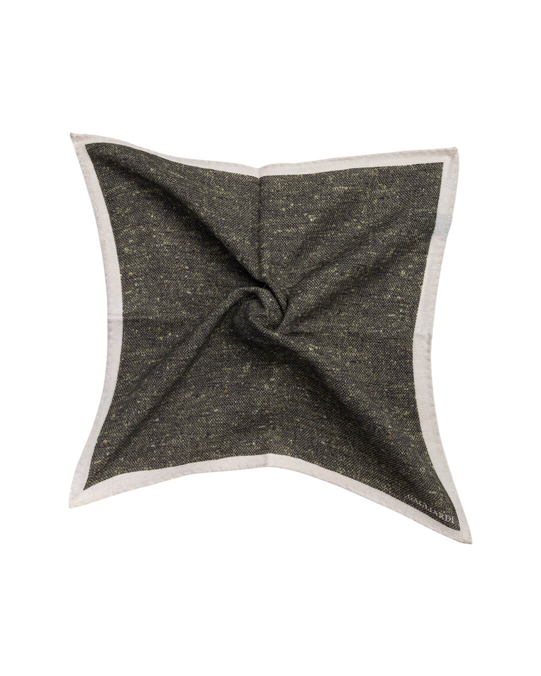 Gagliardi Pocket Squares ONE Gagliardi Green Donegal Print Italian Wool Flannel Pocket Square