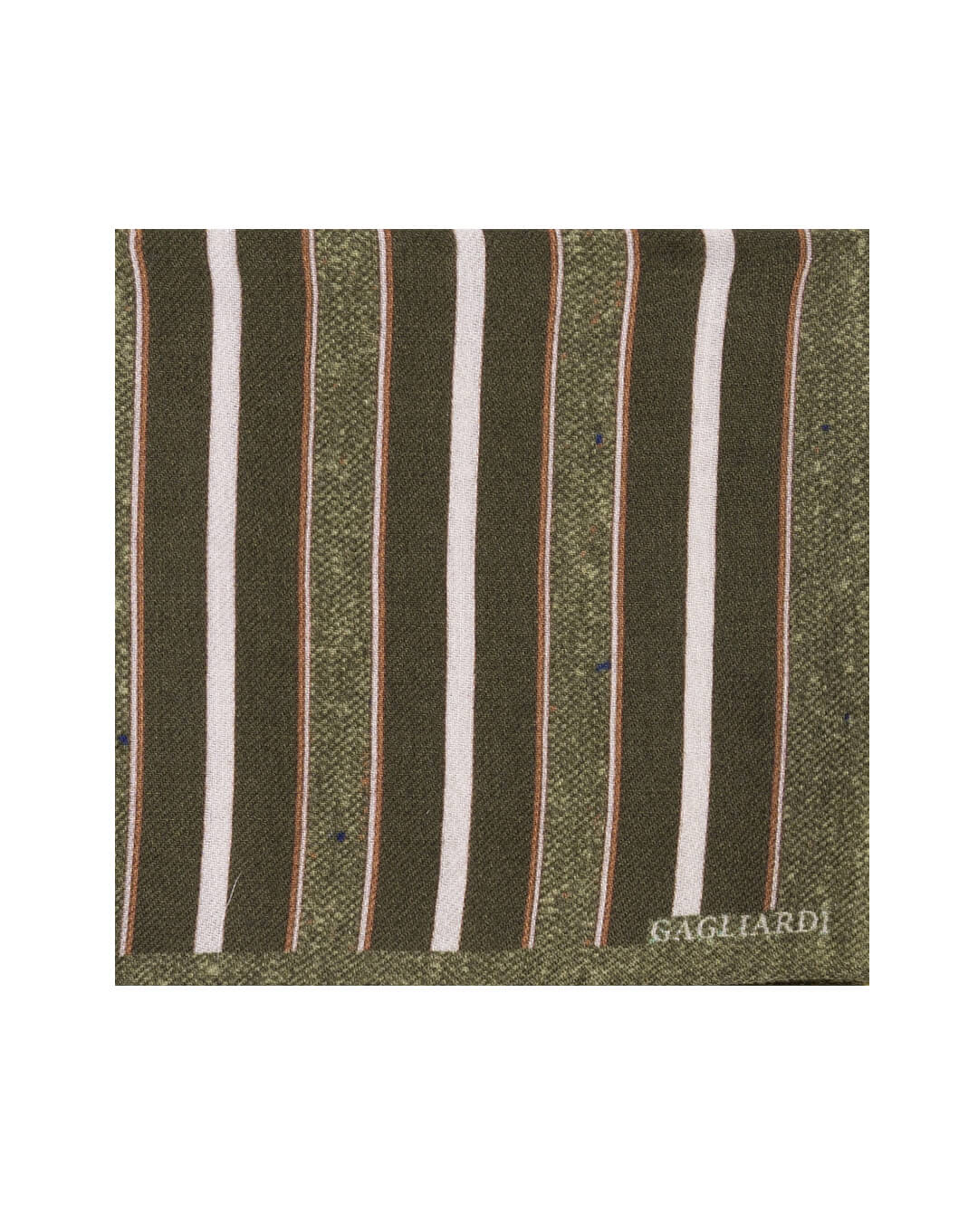 Gagliardi Pocket Squares ONE Gagliardi Green Stripe Print Italian Wool Flannel Pocket Square