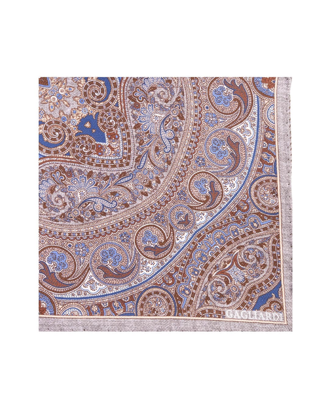 Gagliardi Pocket Squares ONE Gagliardi Grey Paisley Italian Silk Pocket Square