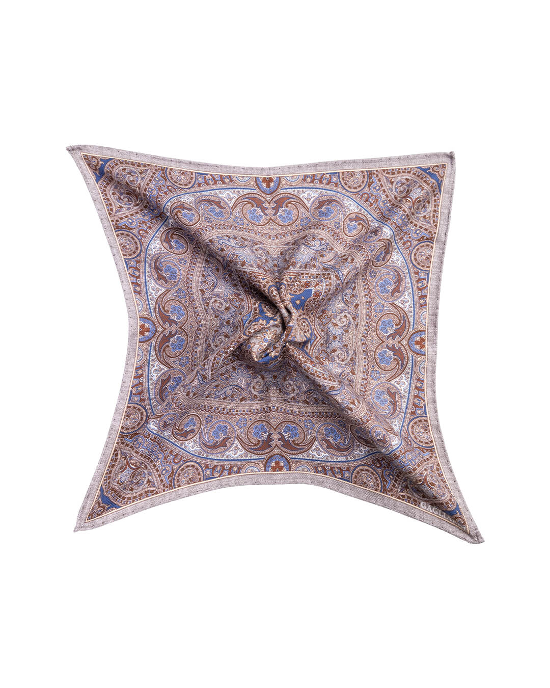 Gagliardi Pocket Squares ONE Gagliardi Grey Paisley Italian Silk Pocket Square