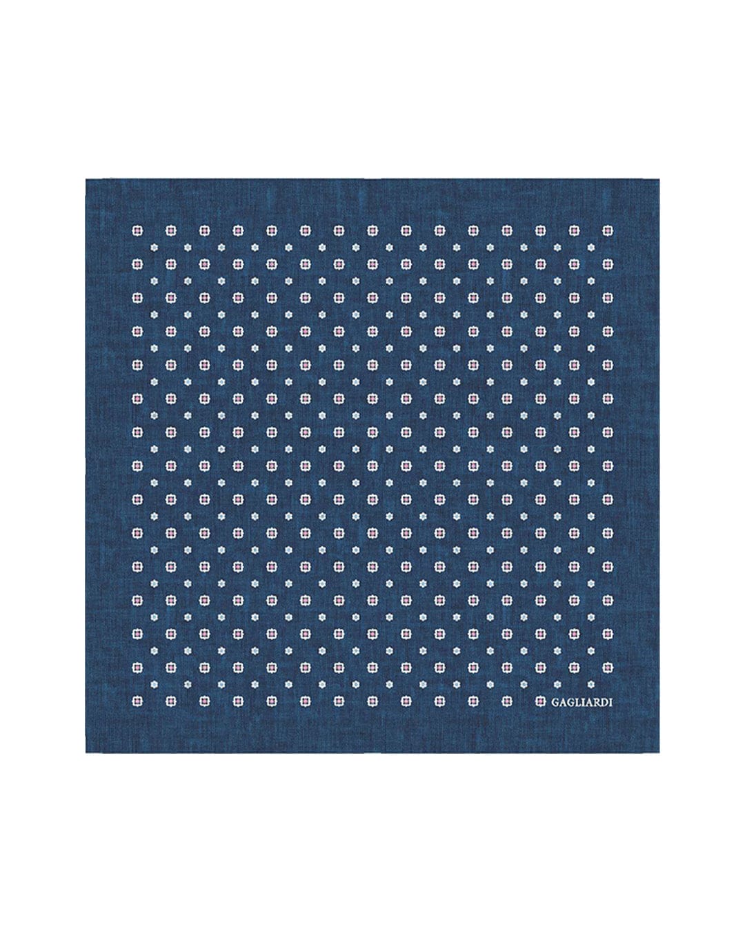 Gagliardi Pocket Squares One Size Gagliardi Navy Pocket Square Italian Silk Shappe Box & Flower
