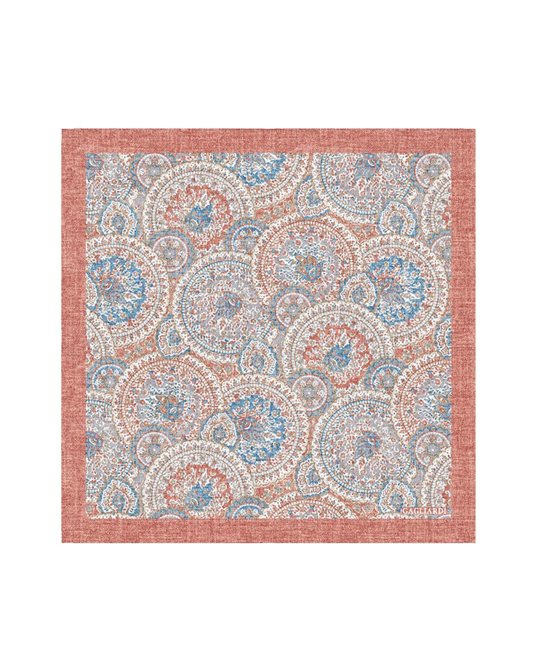 Gagliardi Pocket Squares One Size Gagliardi Orange Pocket Square Italian Silk Shappe Arabesque