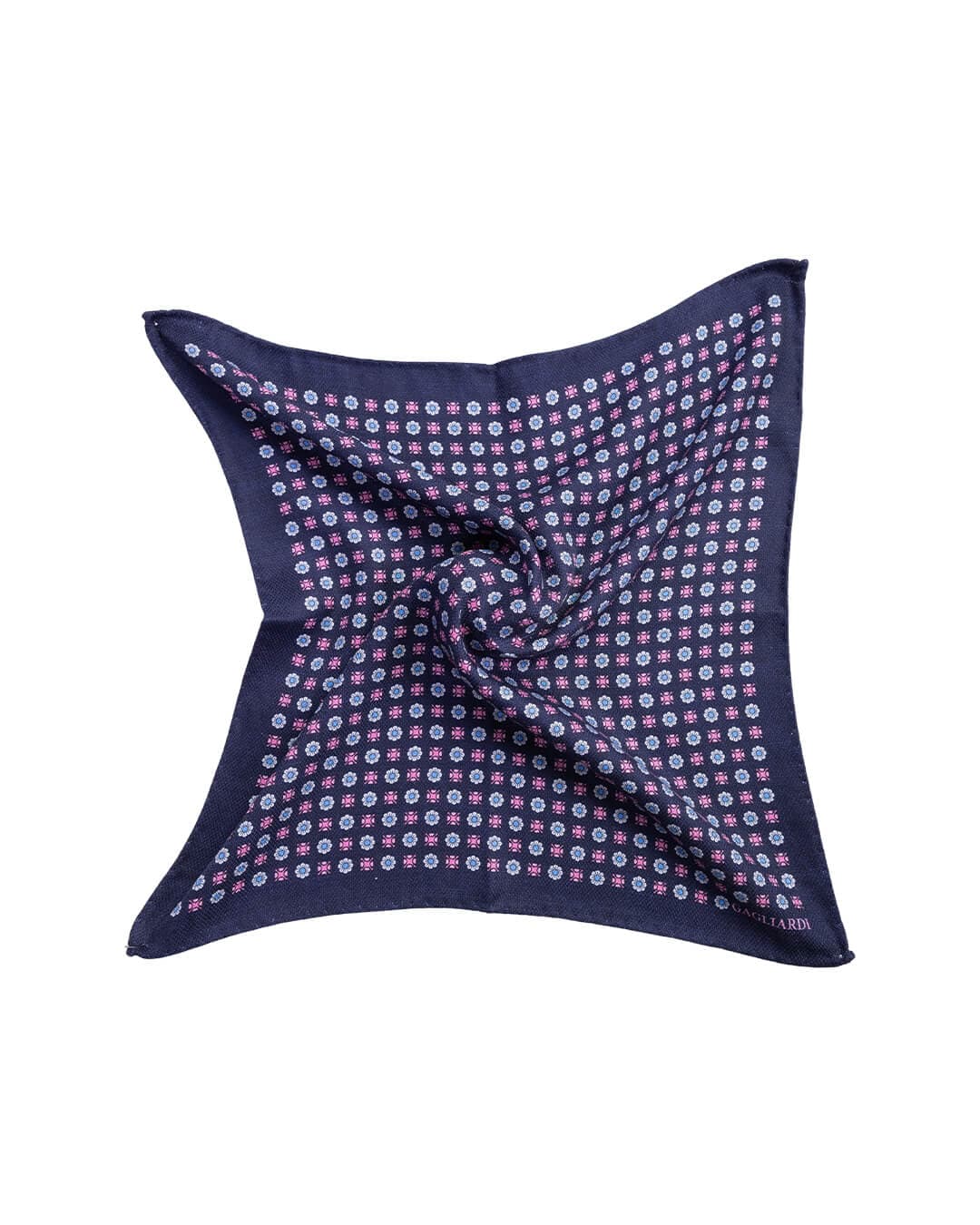 Gagliardi Pocket Squares ONE Gagliardi Pink Floral Motif Print Italian Silk Pocket Square