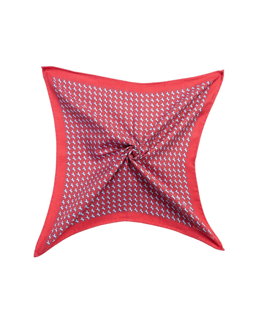 Gagliardi Pocket Squares ONE Gagliardi Red Dog and Bone Print Italian Silk Pocket Square