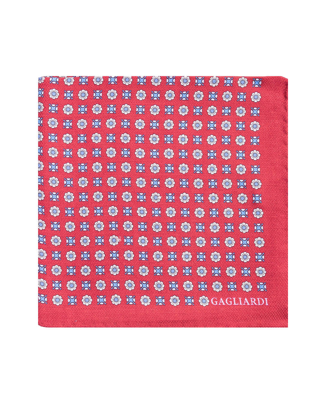 Gagliardi Pocket Squares ONE Gagliardi Red Floral Motif Print Italian Silk Pocket Square