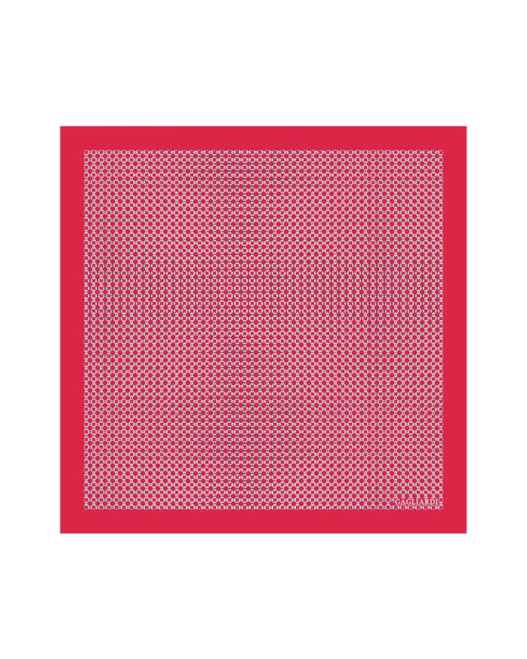 Gagliardi Red Pocket Square Italian Silk Printed Links