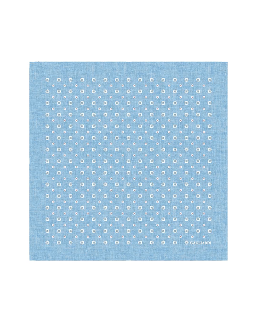 Gagliardi Pocket Squares One Size Gagliardi Sky Pocket Square Italian Silk Shappe Box & Flower