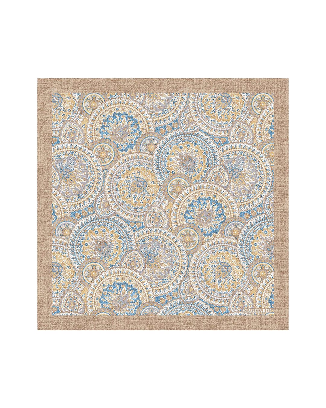 Gagliardi Pocket Squares One Size Gagliardi Yellow Pocket Square Italian Silk Shappe Arabesque