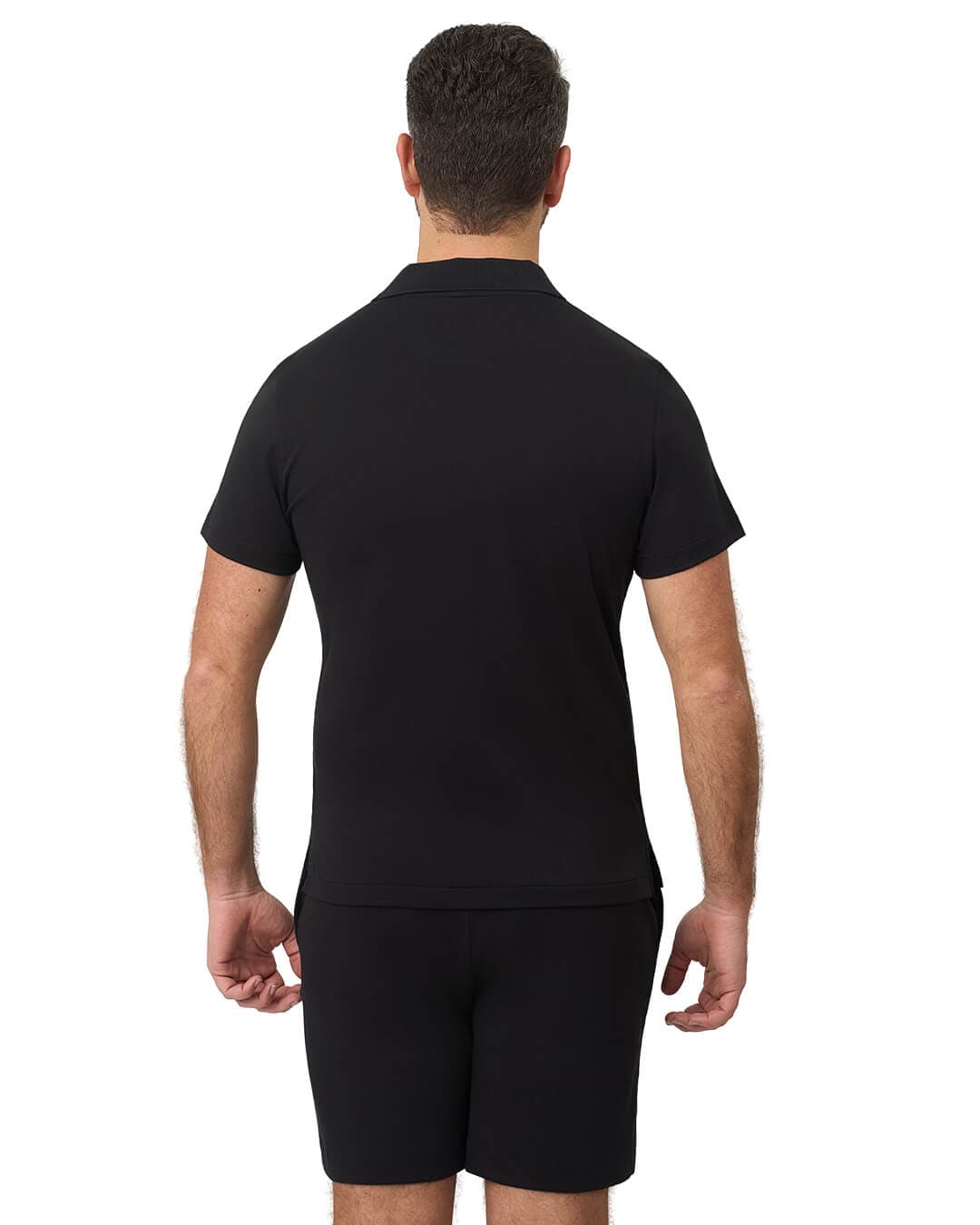 Gagliardi Polo Shirts Gagliardi Black Polo Shirt Interlock Zip Neck