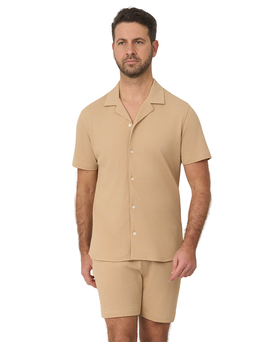 Gagliardi Polo Shirts Gagliardi Sand Shirt Popcorn Resort Collar Short Sleeve