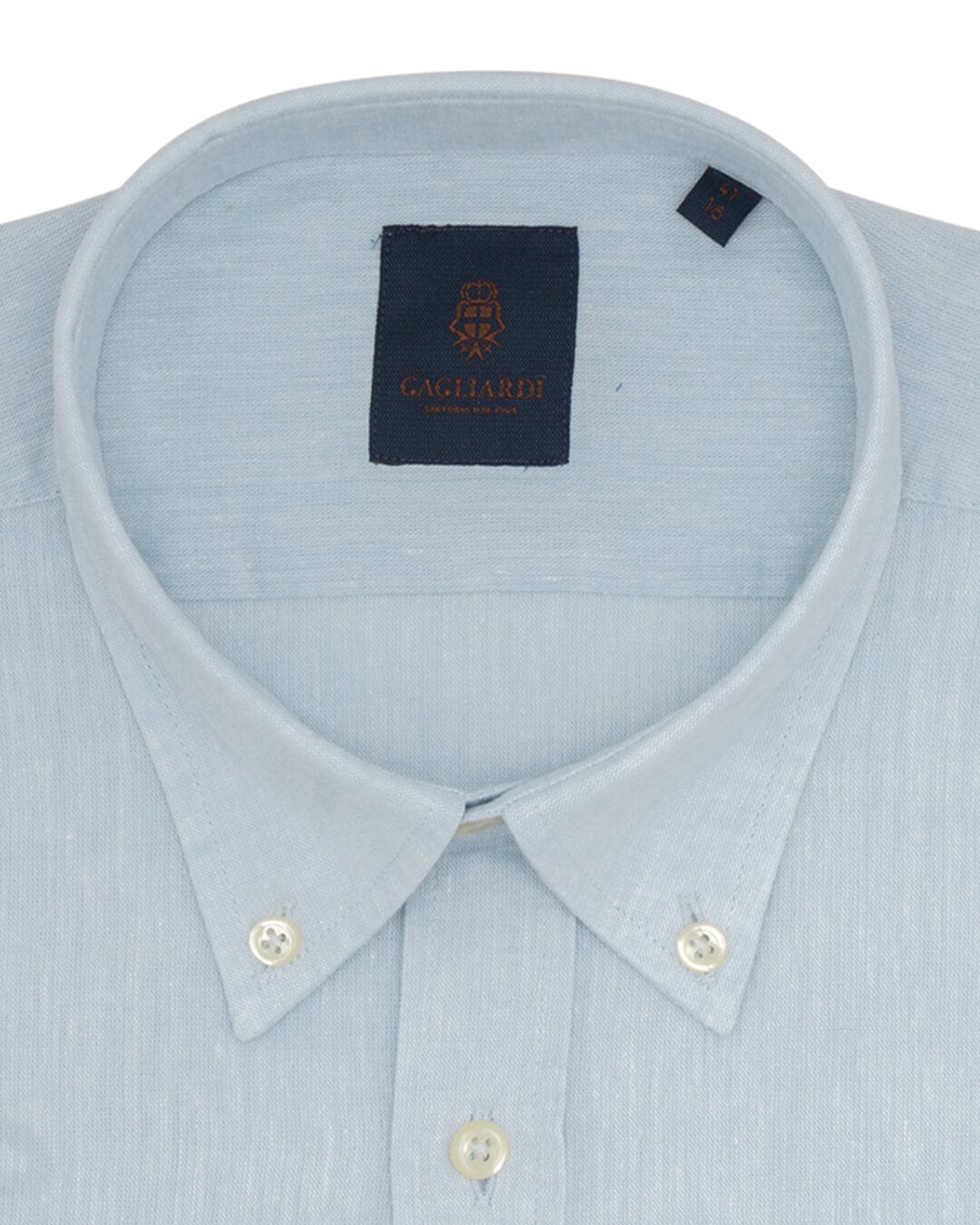 Aqua Blue Plain Slim Fit Long Sleeve Buttondown Collar Linen Shirt