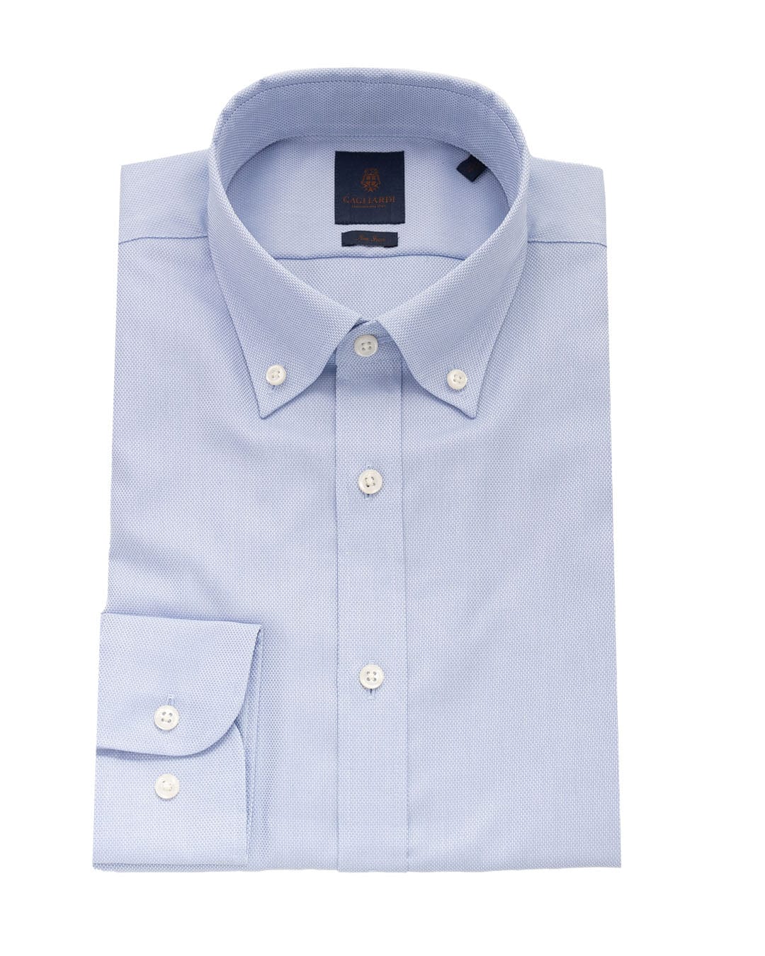 Gagliardi Shirts Gagliardi Sky Basketweave And Button-down Non-iron Shirt