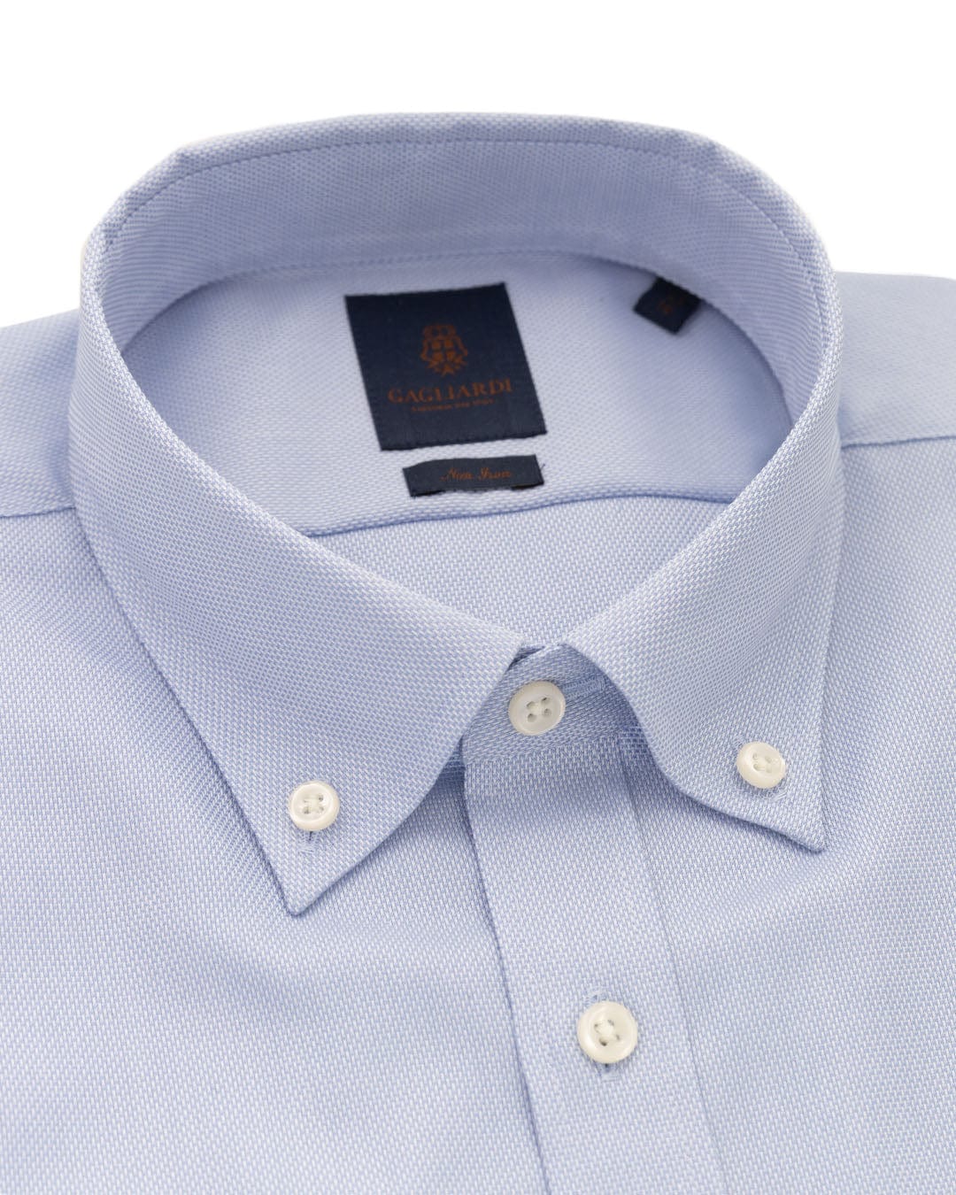 Gagliardi Shirts Gagliardi Sky Basketweave And Button-down Non-iron Shirt