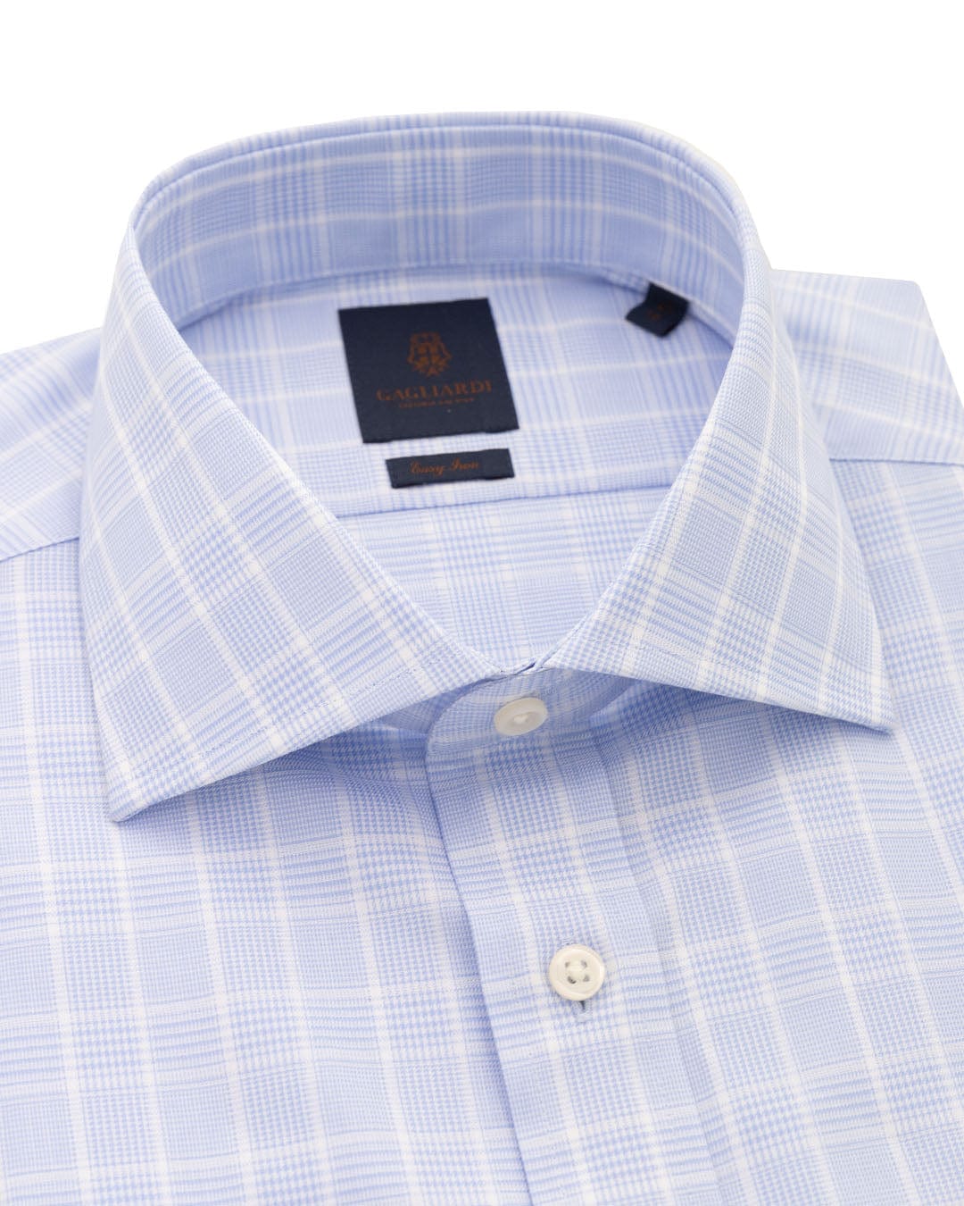 Gagliardi Shirts Gagliardi Sky Glen Check Easy-iron Shirt