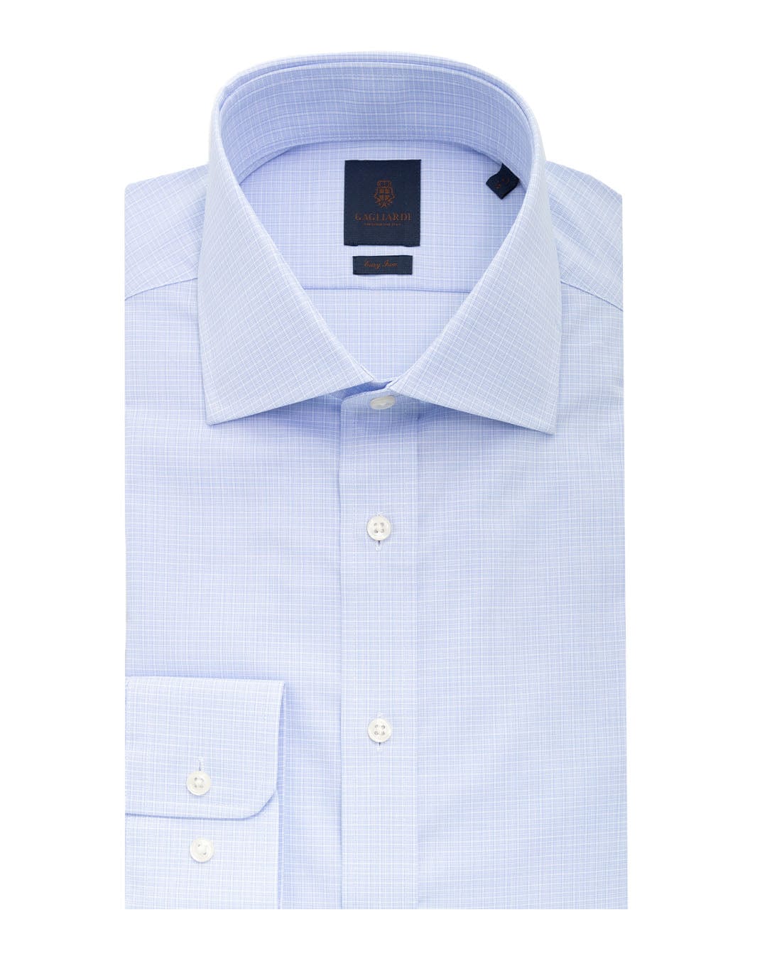 Gagliardi Shirts Gagliardi Sky Mini Graph Check Easy-iron Shirt