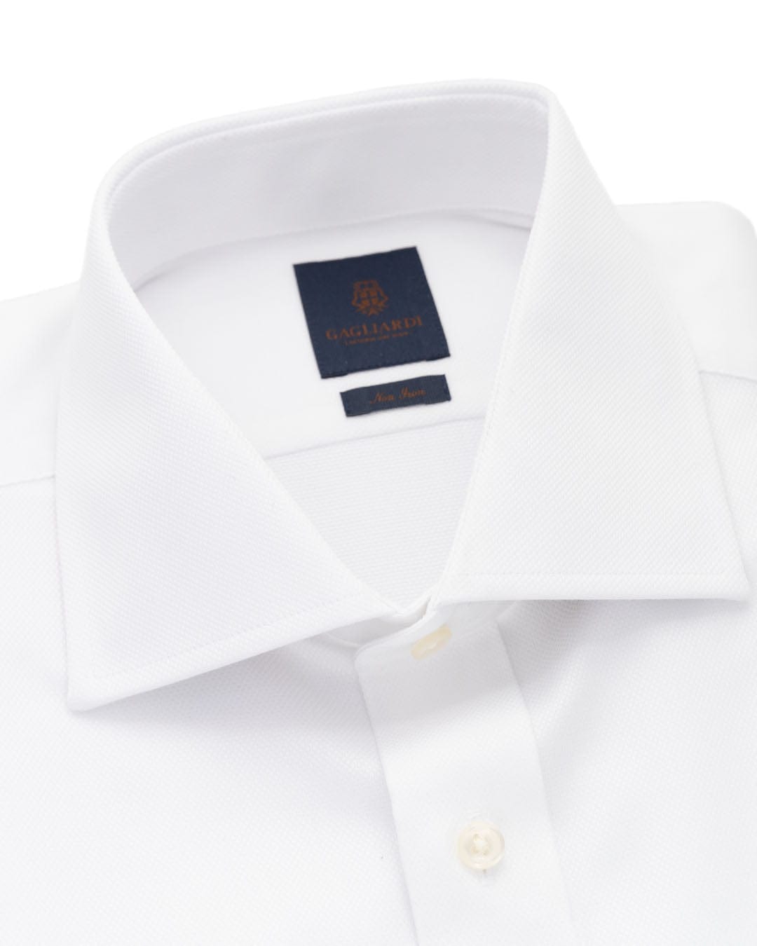 Gagliardi Shirts Gagliardi White And Diamond Weave Non-iron Shirt