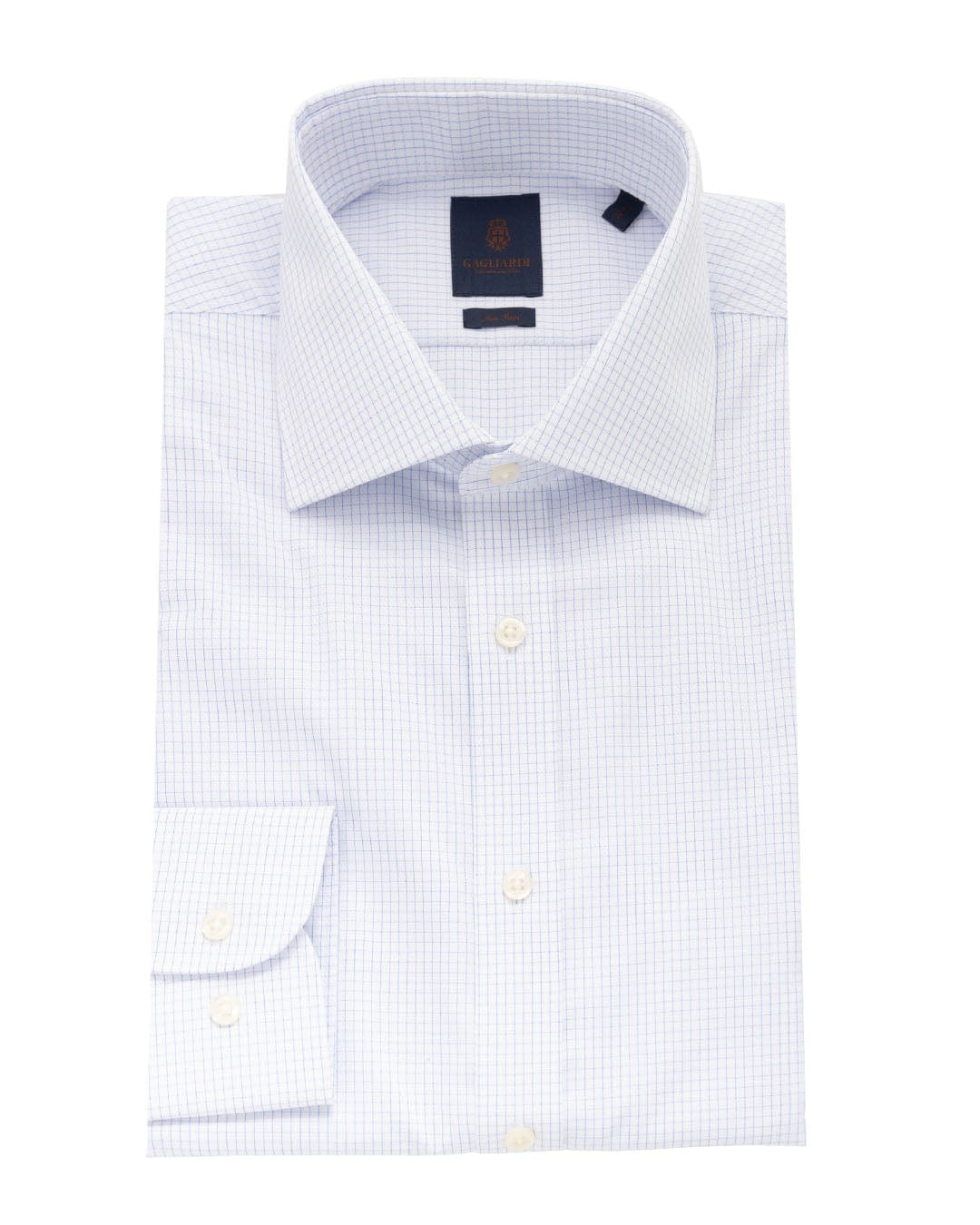 Gagliardi Shirts Gagliardi White Grid Check Non-iron Shirt