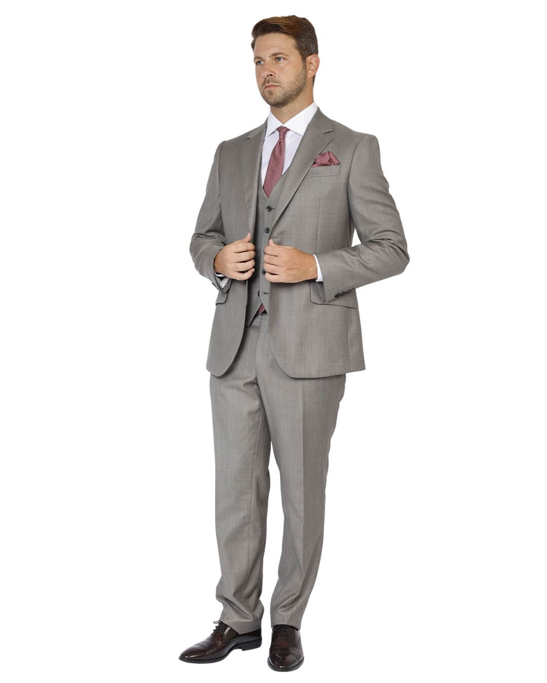 Gagliardi Suits Gagliardi Beige Dormeuil Sharkskin Suit