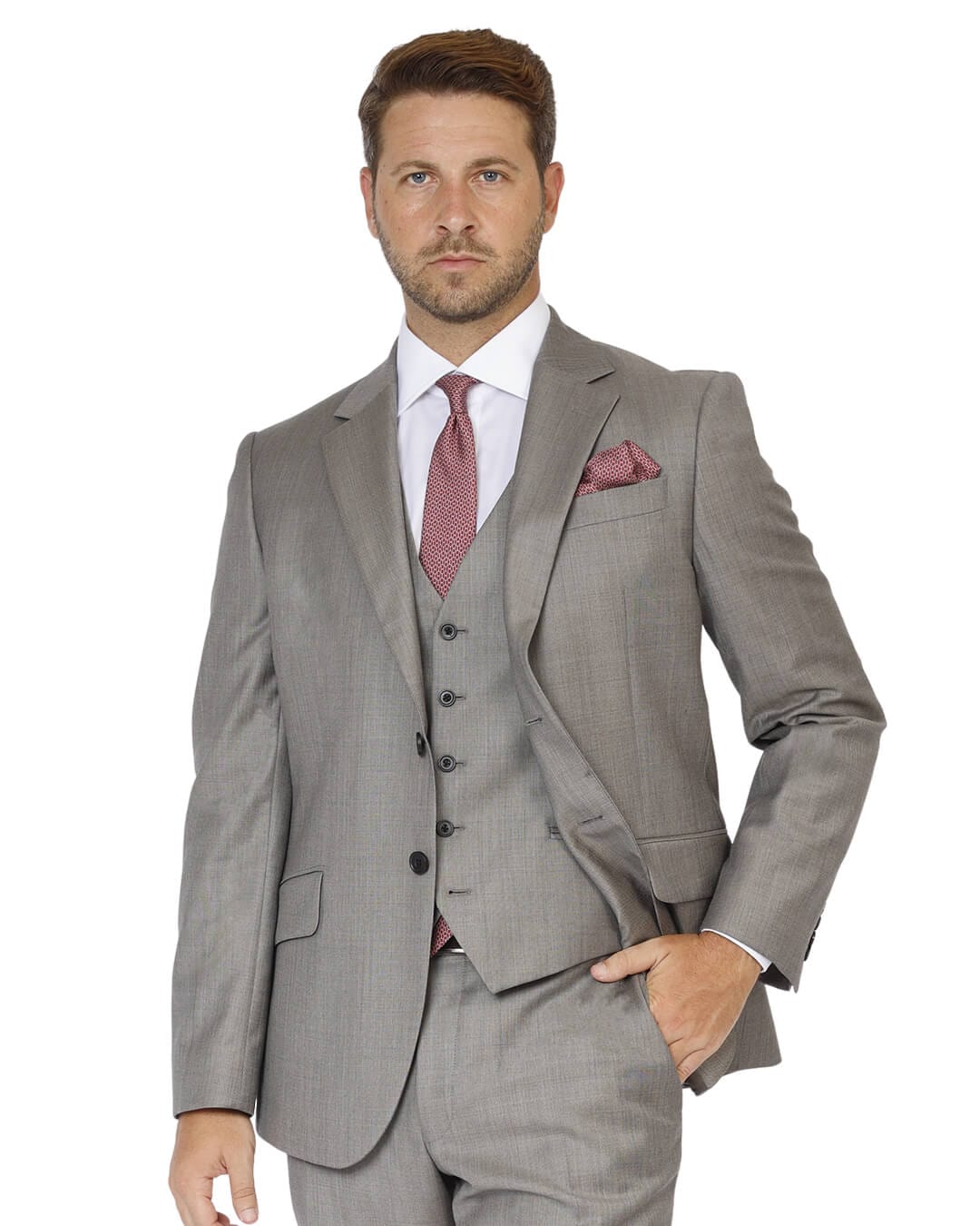 Gagliardi Suits Gagliardi Beige Dormeuil Sharkskin Suit