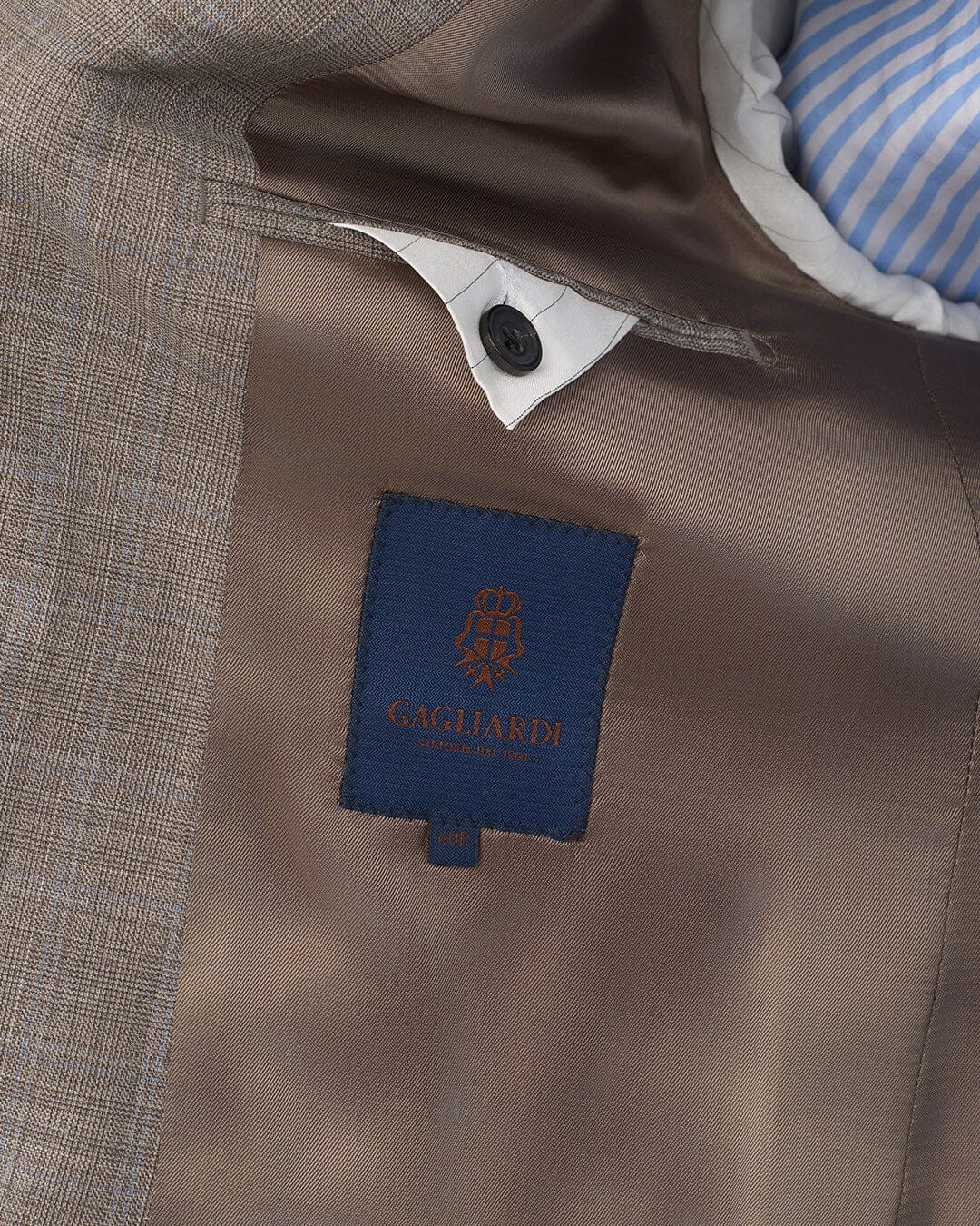 Gagliardi Suits Gagliardi Beige Suit Loro Piana Natural Stretch Check