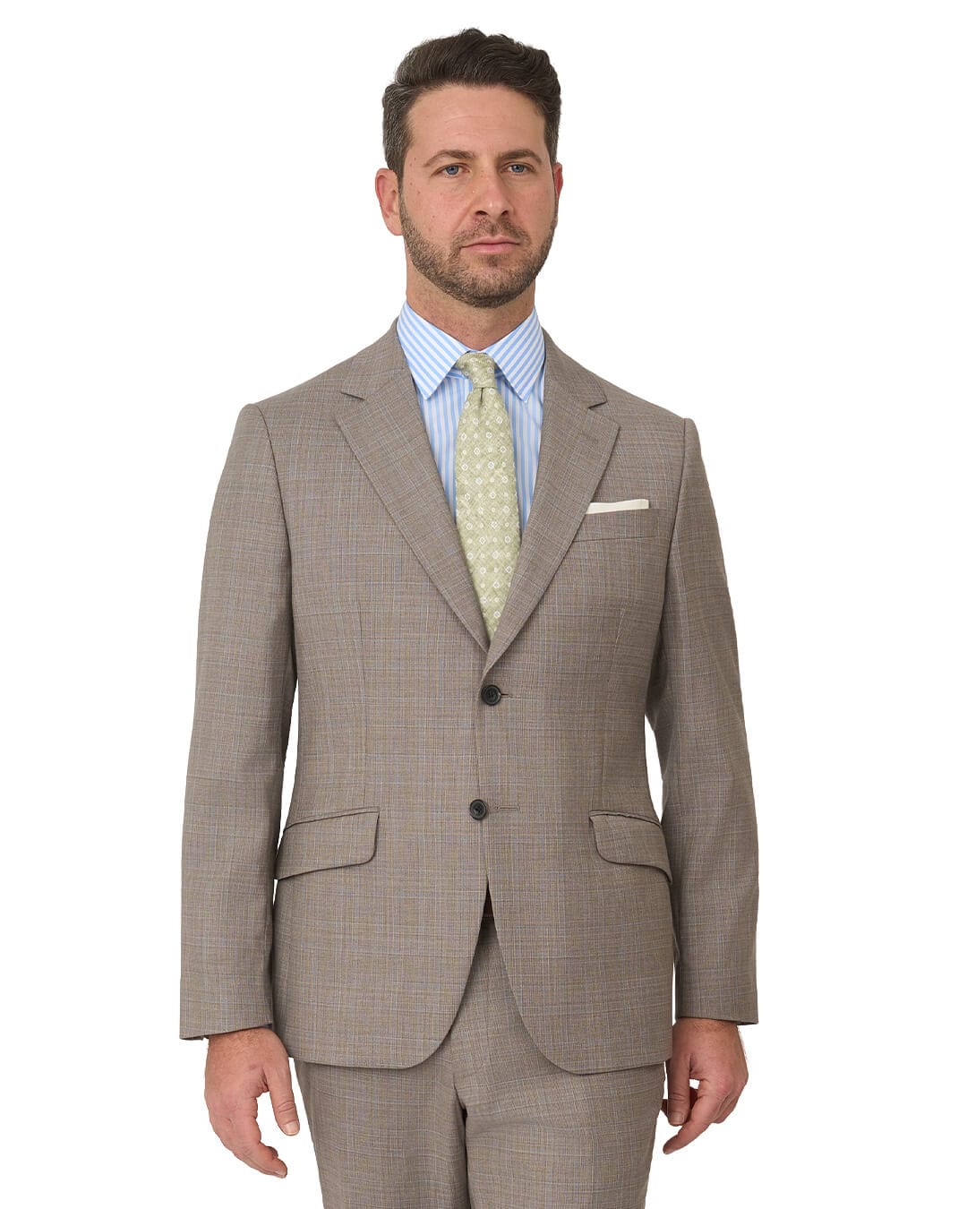 Gagliardi Suits Gagliardi Beige Suit Loro Piana Natural Stretch Check