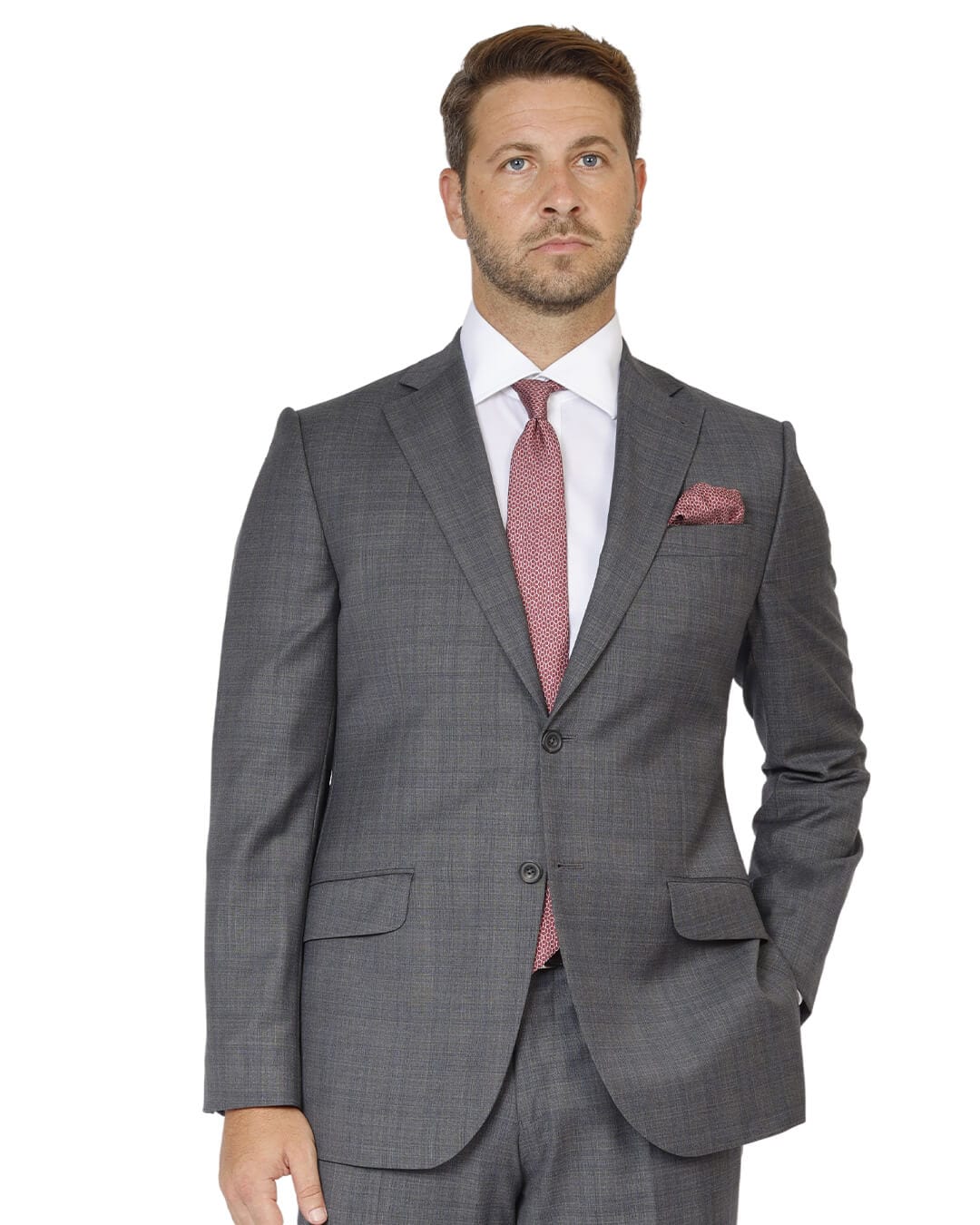 Gagliardi Suits Gagliardi Grey Stretch Sharkskin Check Suit