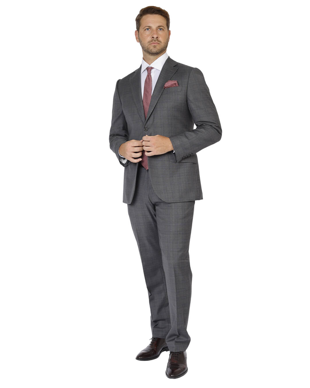 Gagliardi Suits Gagliardi Grey Stretch Sharkskin Check Suit