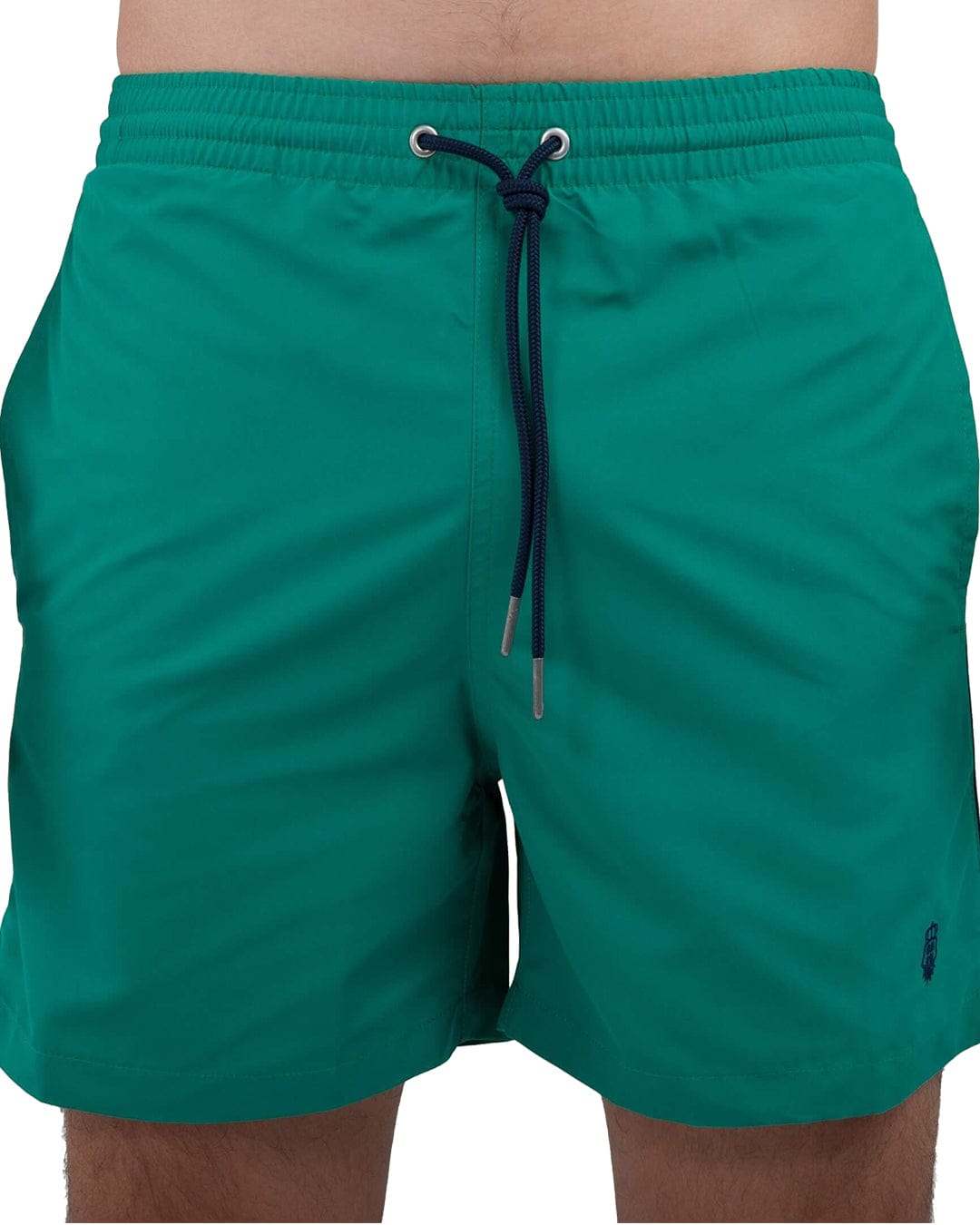 Green Piped Swim Shorts