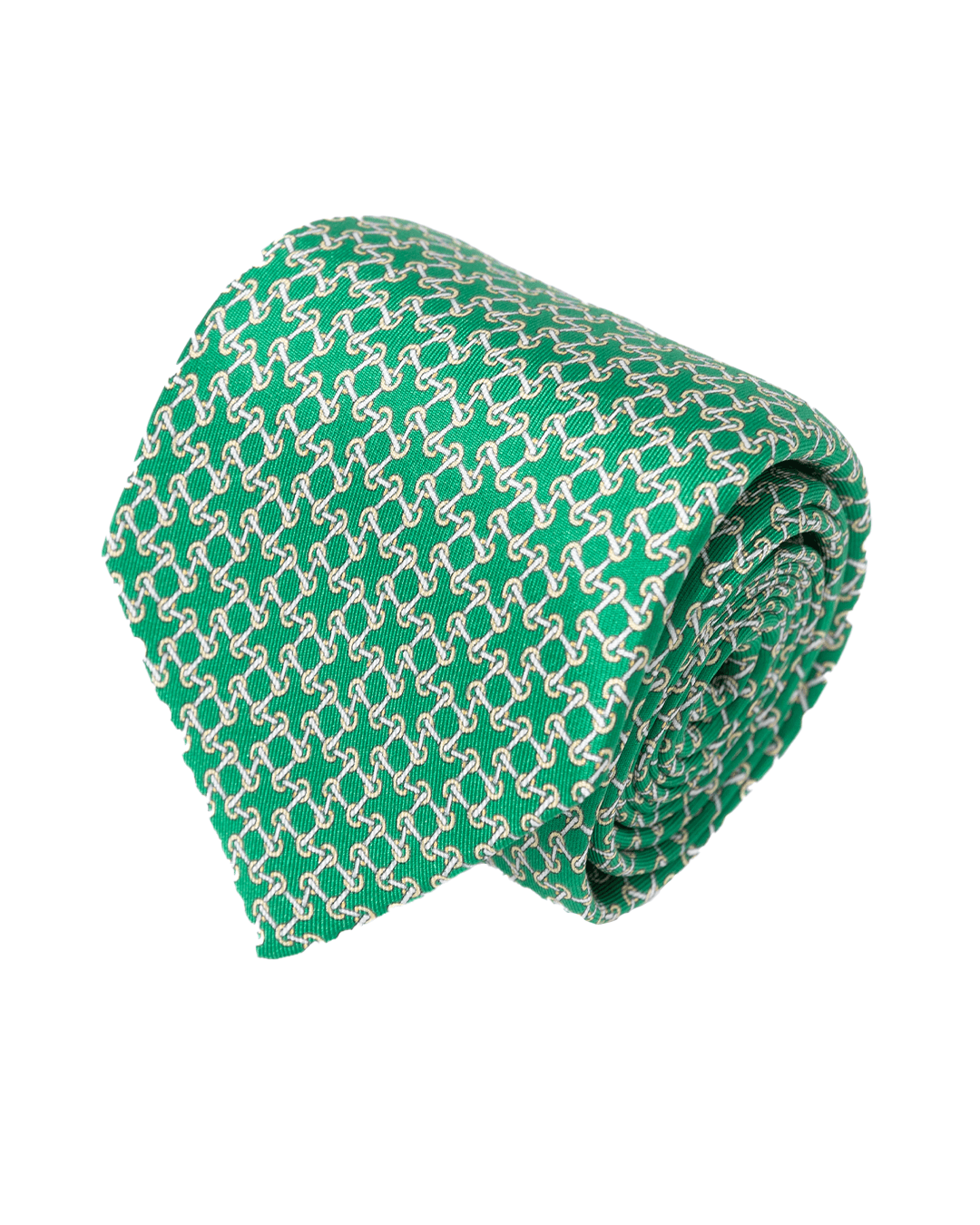 Gagliardi Ties One Size Gagliardi Green Chain Link Italian Silk Printed Tie