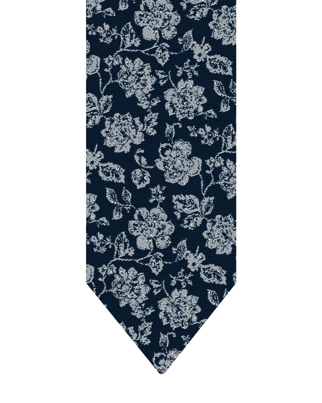 Gagliardi Ties One Size Gagliardi Navy Tie Italian Silk Shantung Floral