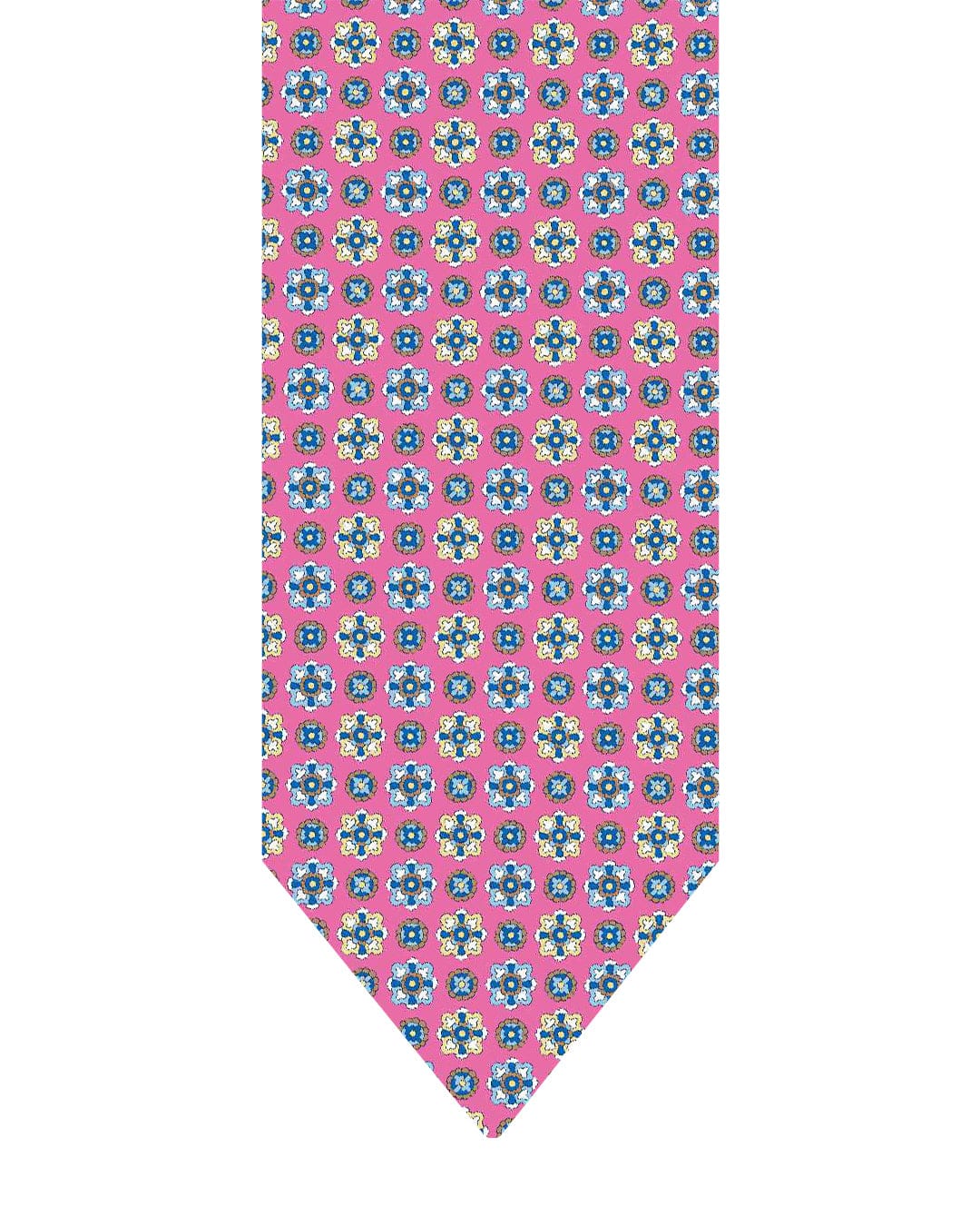 Gagliardi Ties One Size Gagliardi Pink Tie Italian Silk Printed Medallions