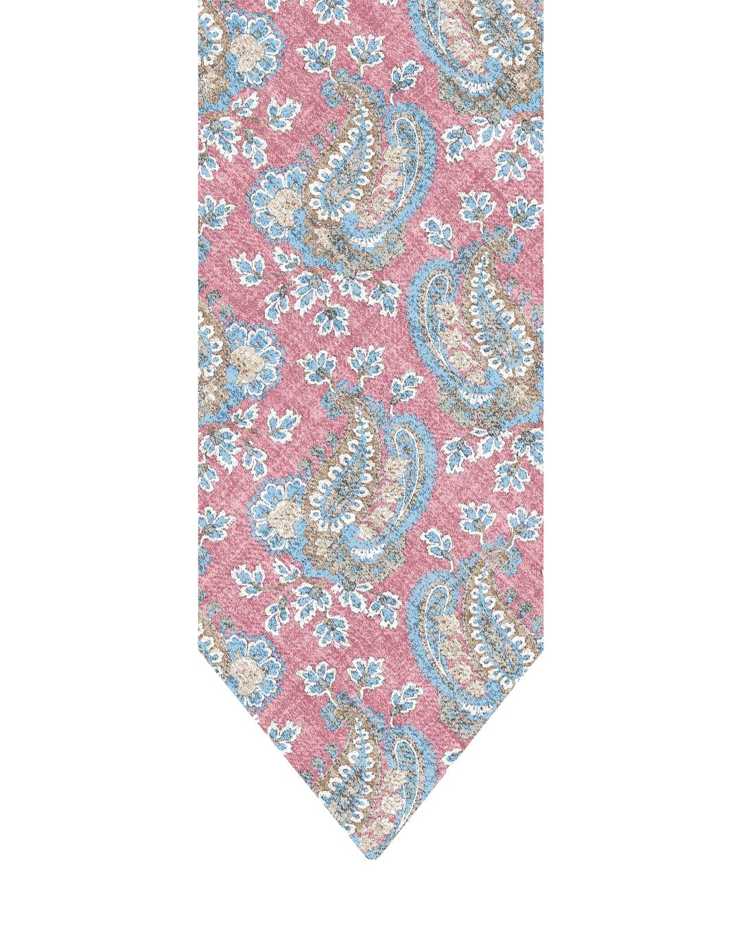 Gagliardi Ties One Size Gagliardi Pink Tie Italian Silk Shappe Paisley Floral