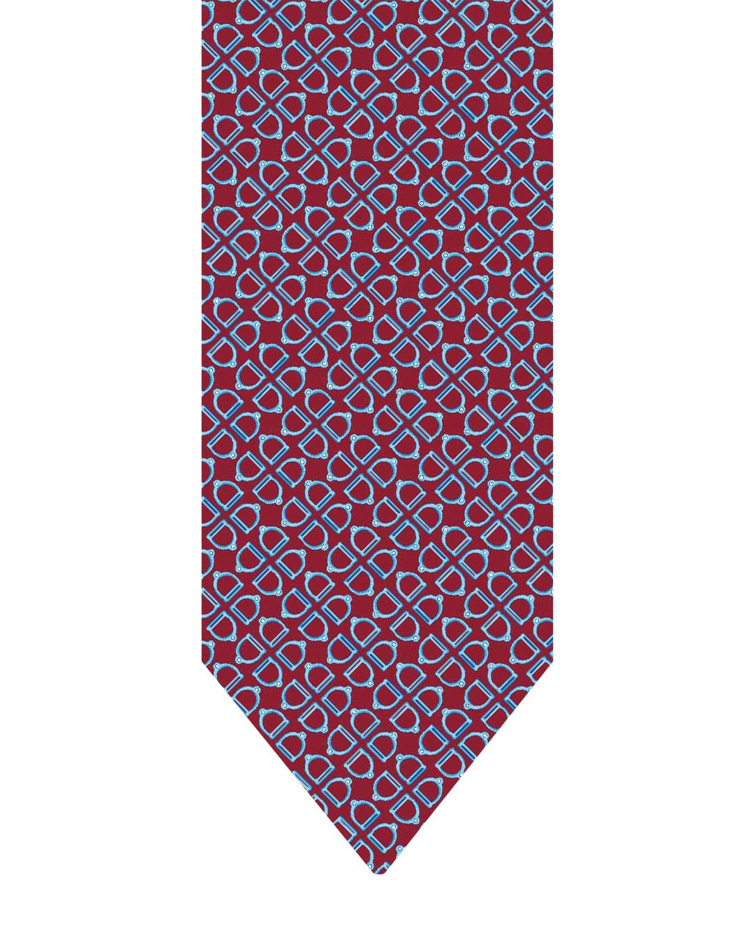 Gagliardi Ties One Size Gagliardi Red Tie Italian Silk Printed Stirrup