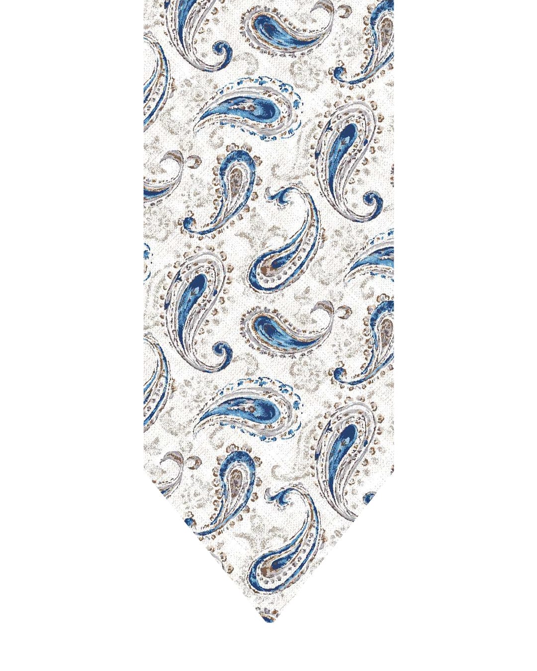 Gagliardi Ties One Size Gagliardi White Tie Italian Linen Silk Paisley