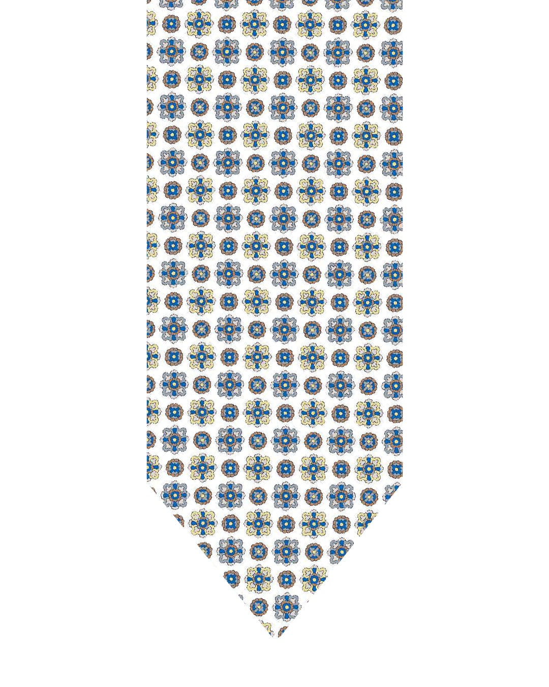 Gagliardi Ties One Size Gagliardi White Tie Italian Silk Printed Medallions