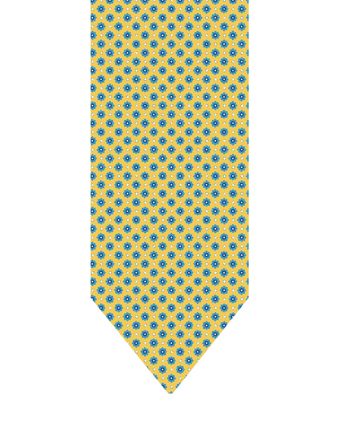 Gagliardi Ties One Size Gagliardi Yellow Tie Italian Silk Printed Flower