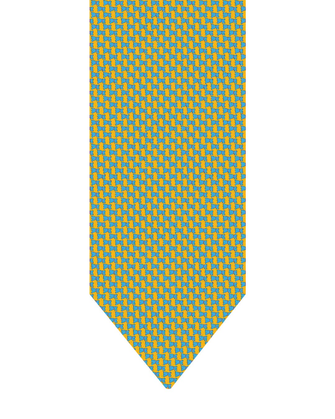 Gagliardi Ties One Size Gagliardi Yellow Tie Italian Silk Printed Scottie Dog