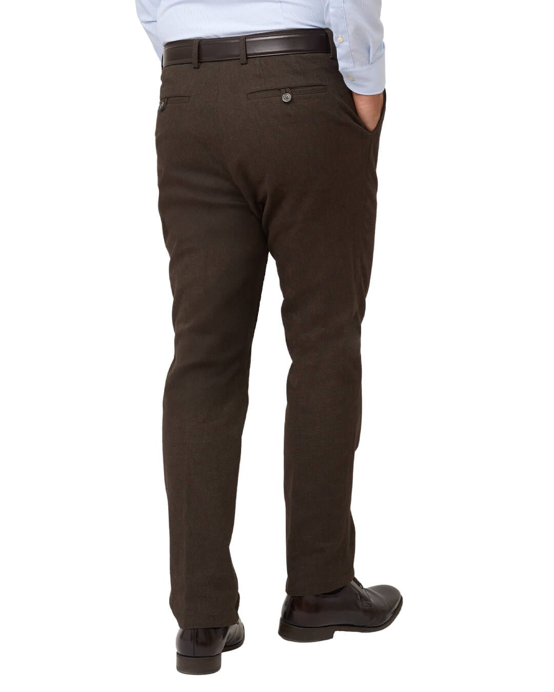 Gagliardi Trousers Gagliardi Brown Barleycorn Weave Stretch Cotton Trousers