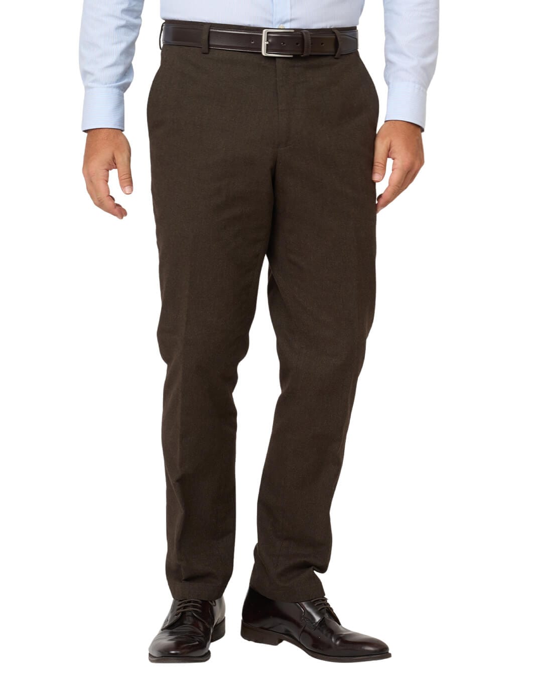 Gagliardi Trousers Gagliardi Brown Barleycorn Weave Stretch Cotton Trousers